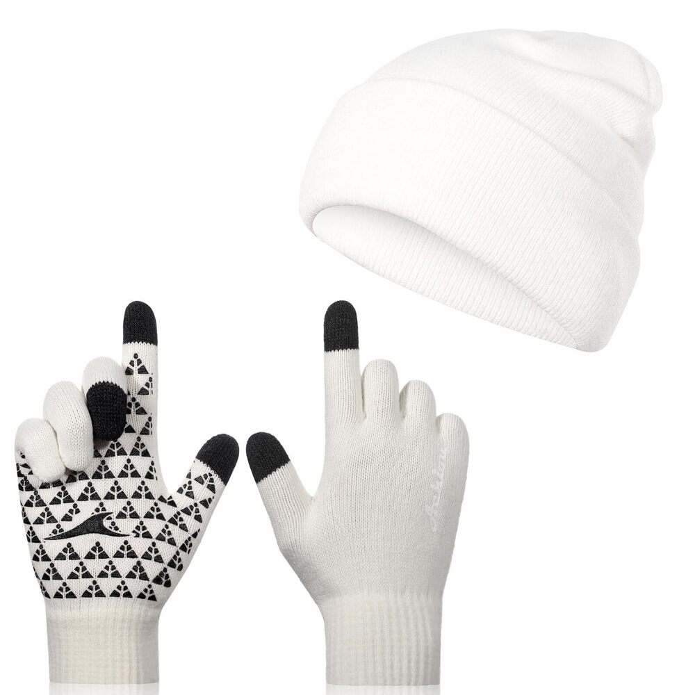 6188 Winter Gloves and Knit Beanie Hat